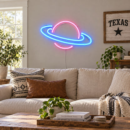 Saturn Planet Vintage LED Neon Sign Garage Neon Sign image 03
