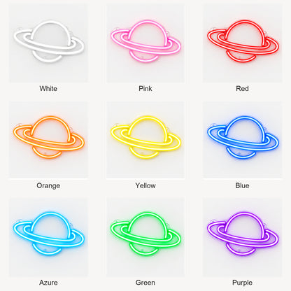 Saturn Planet Vintage LED Neon Sign Garage Neon Sign image 04
