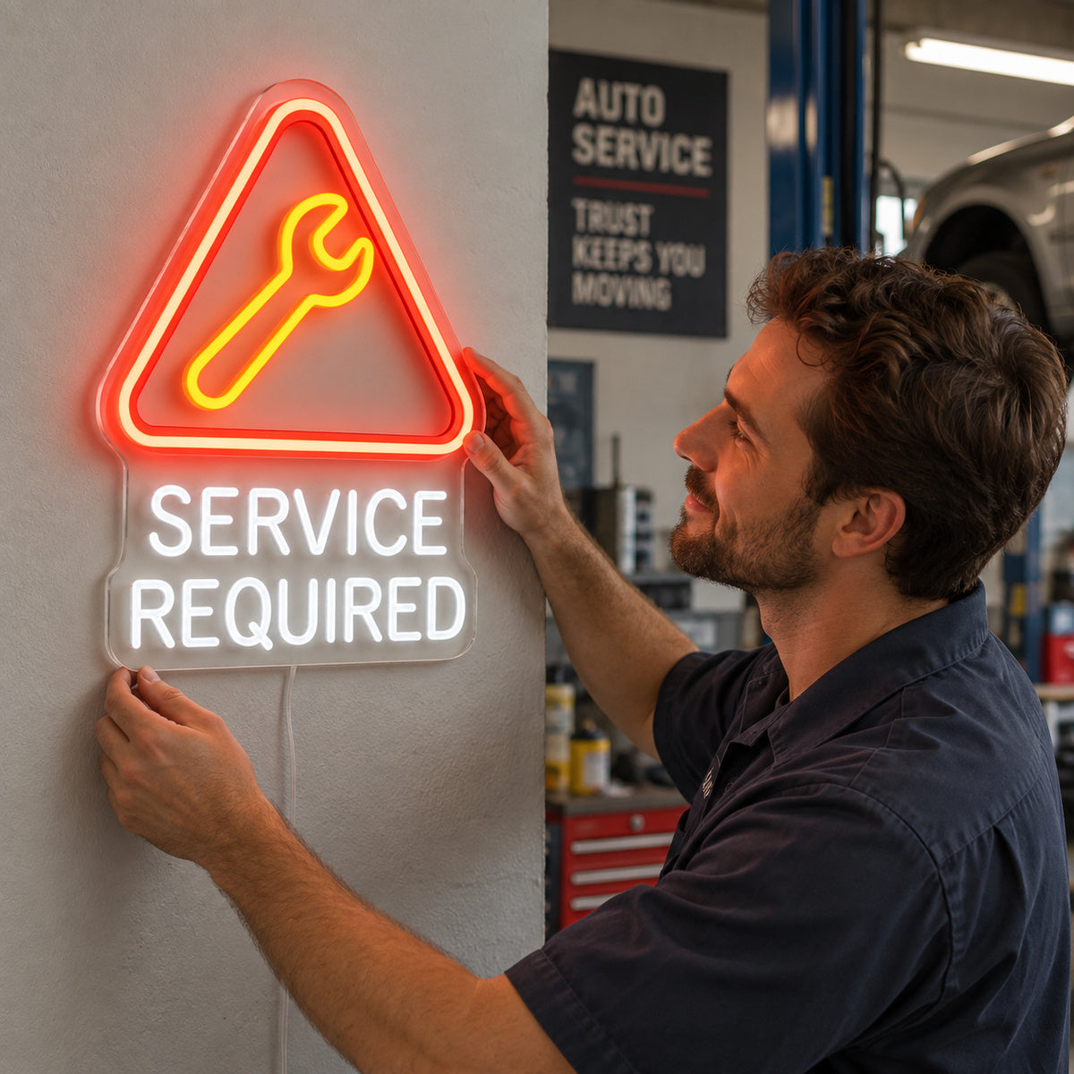 Service Required Workshop Vintage LED Neon Sign Garage Neon Sign image 02
