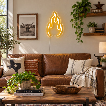 Single Flame Outline Vintage LED Neon Sign Garage Neon Sign image 03