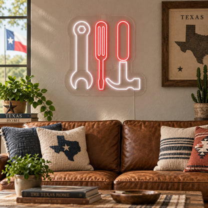 Spanner Hammer Screwdriver Vintage LED Neon Sign Garage Neon Sign image 03