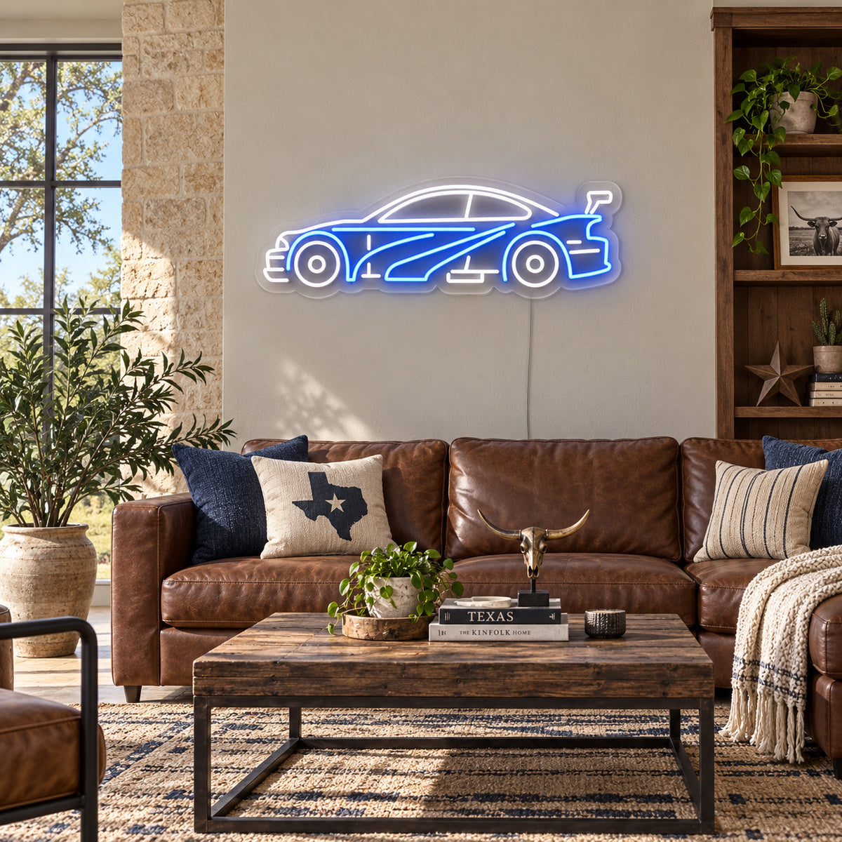 Sports Car Silhouette Vintage LED Neon Sign Garage Neon Sign image 03