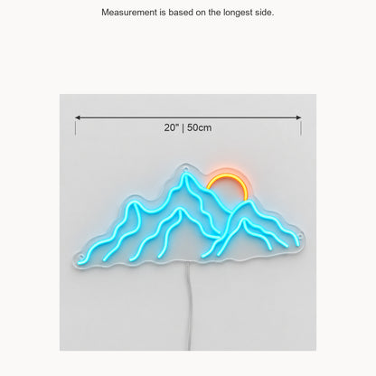 Sunset Behind Mountain Range Vintage LED Neon Sign Garage Neon Sign image 05