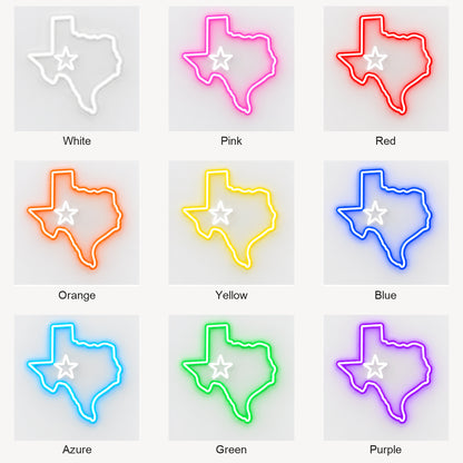 Texas Map Lone Star Vintage LED Neon Sign Garage Neon Sign image 04