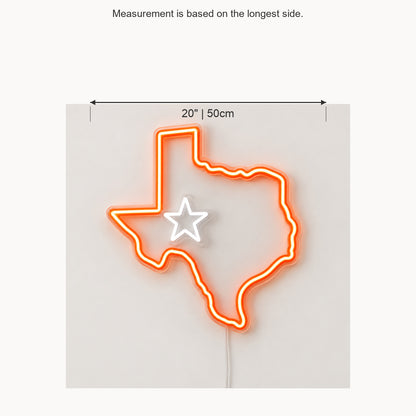Texas Map Lone Star Vintage LED Neon Sign Garage Neon Sign image 05