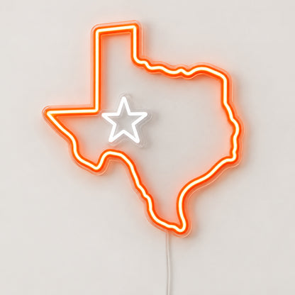 Texas Map Lone Star Vintage LED Neon Sign Garage Neon Sign image 06