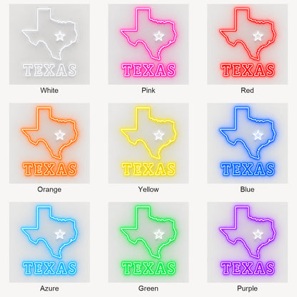 Texas State Map Star Vintage LED Neon Sign Garage Neon Sign image 04