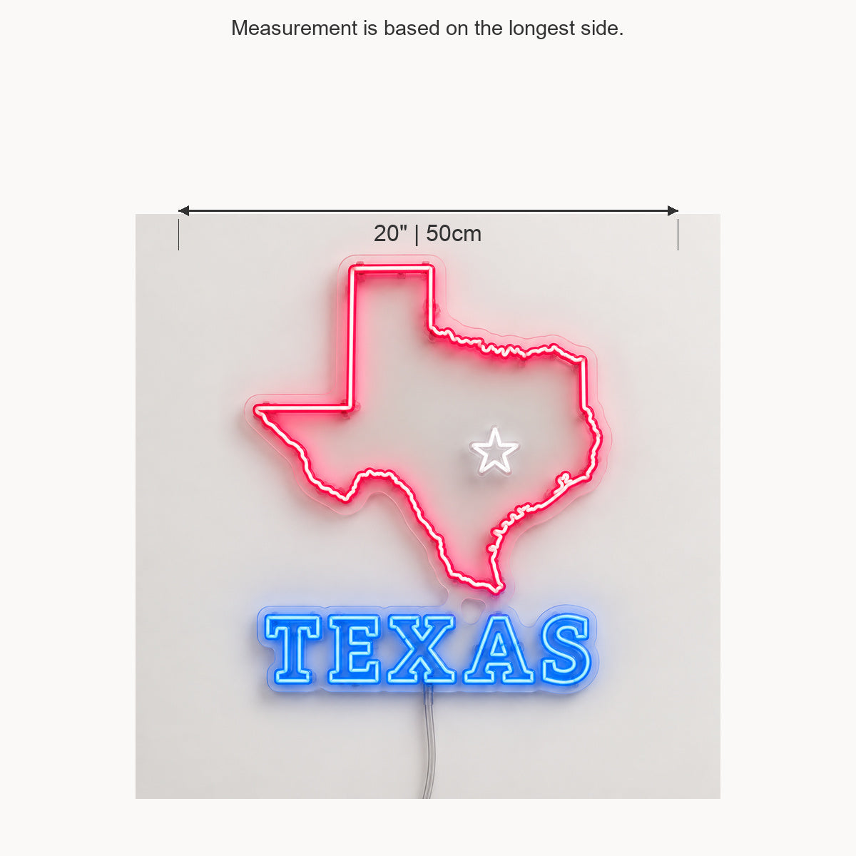 Texas State Map Star Vintage LED Neon Sign Garage Neon Sign image 05