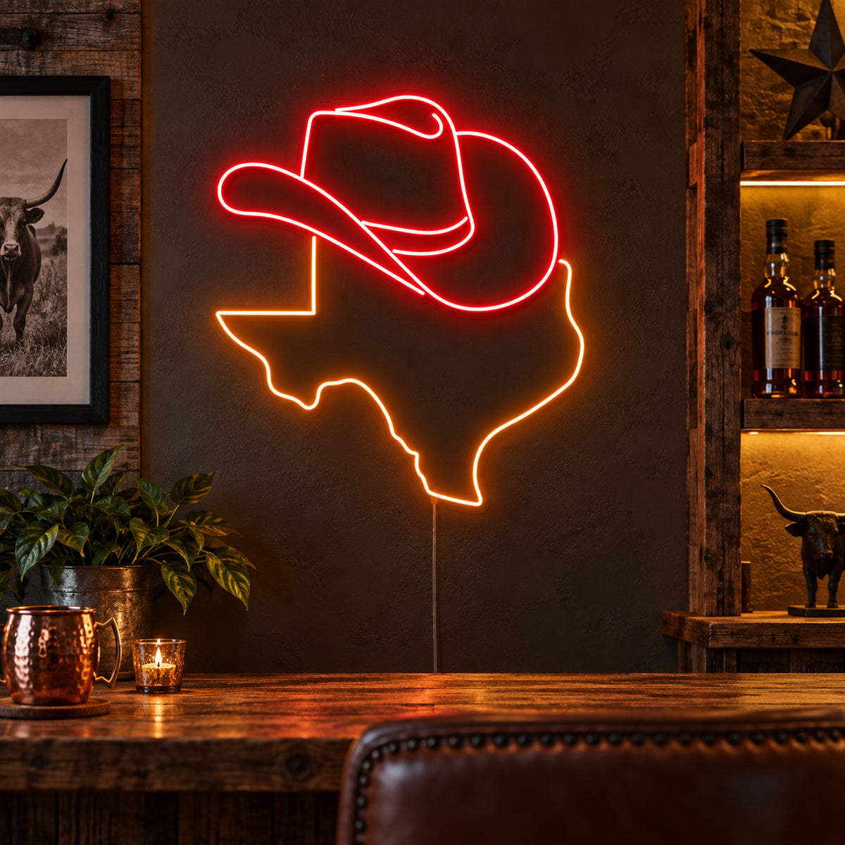 Texas Word Vintage LED Neon Sign Garage Neon Sign image 01