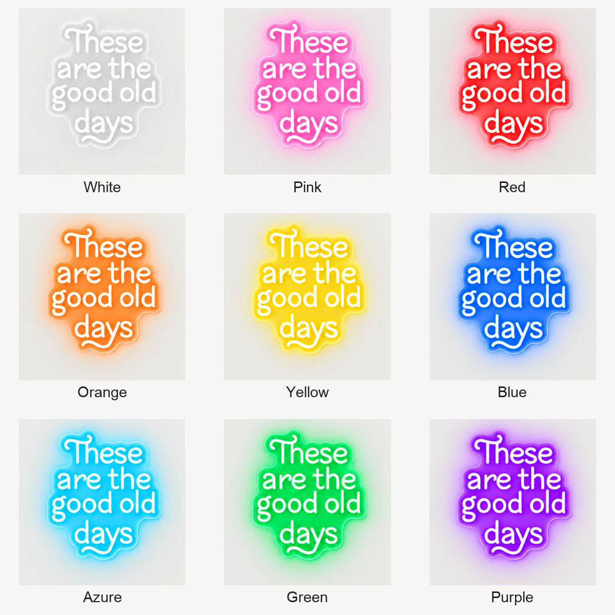 These Are The Good Old Days Block Letters Vintage LED Neon Sign Garage Neon Sign image 04