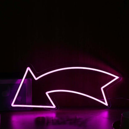Left Arrow Purple Led Neon Sign | Shineneon
