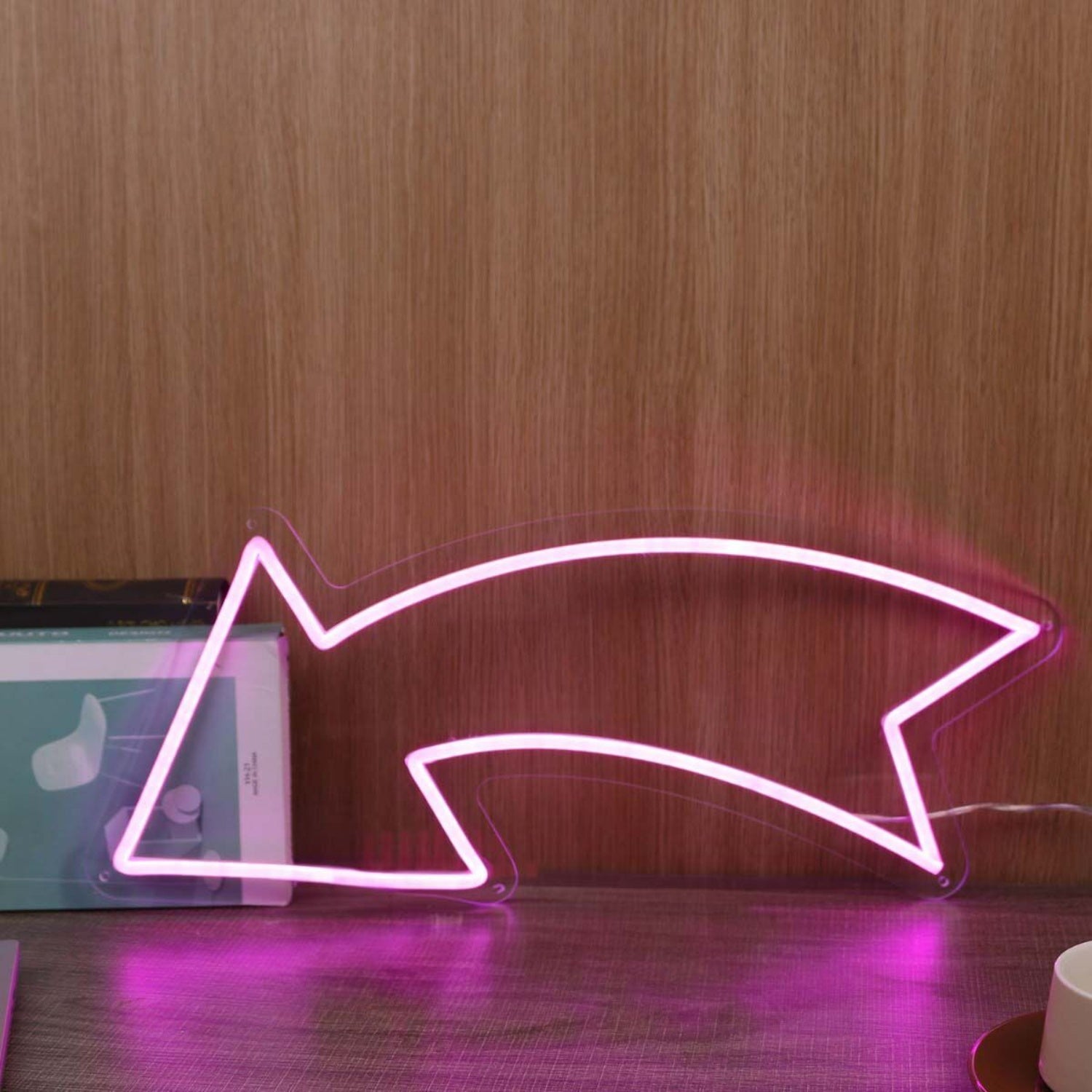 Left Arrow Purple Led Neon Sign | Shineneon