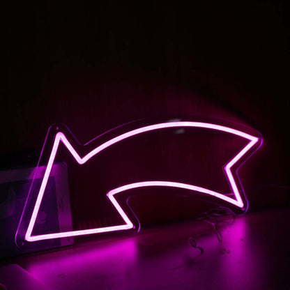 Left Arrow Purple Led Neon Sign | Shineneon