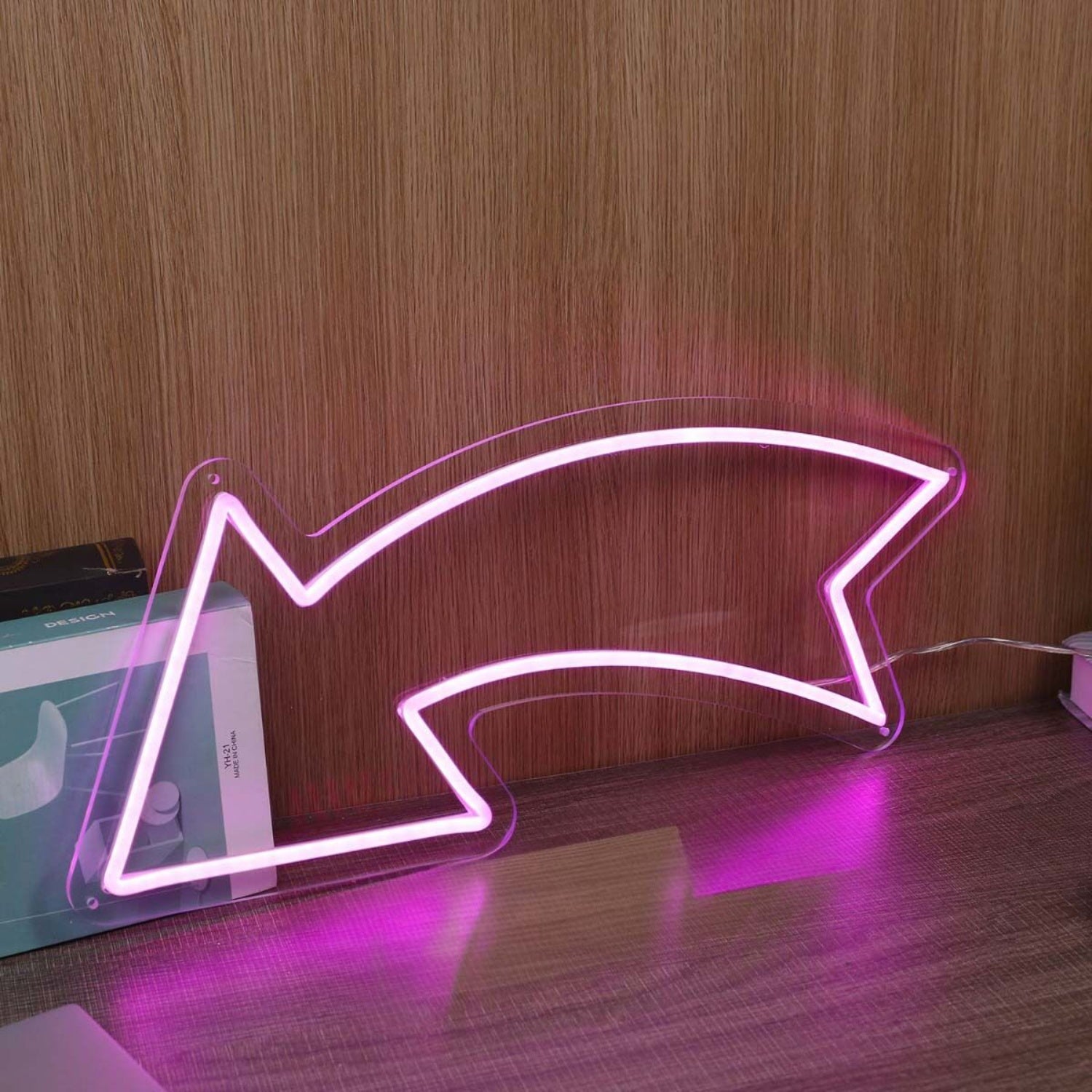 Left Arrow Purple Led Neon Sign | Shineneon