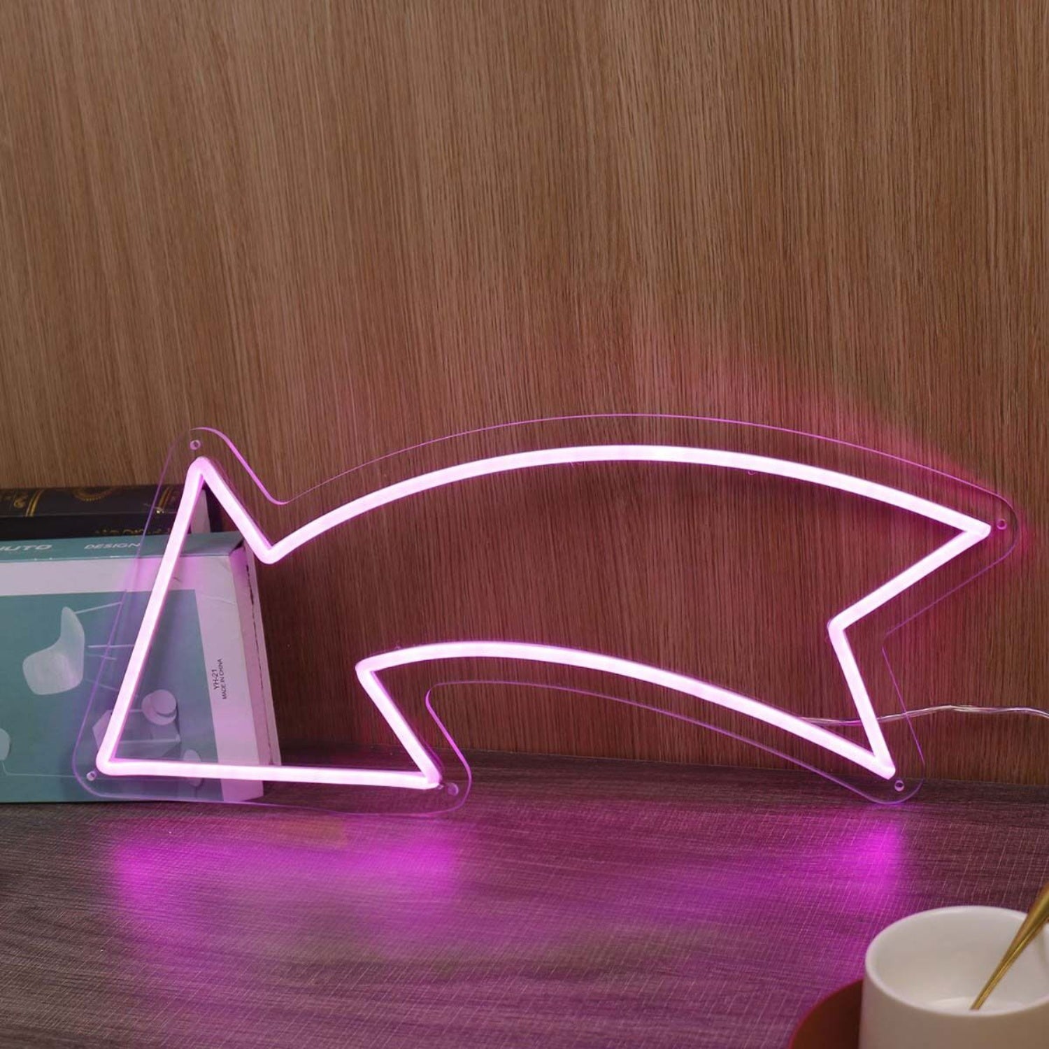 Left Arrow Purple Led Neon Sign | Shineneon