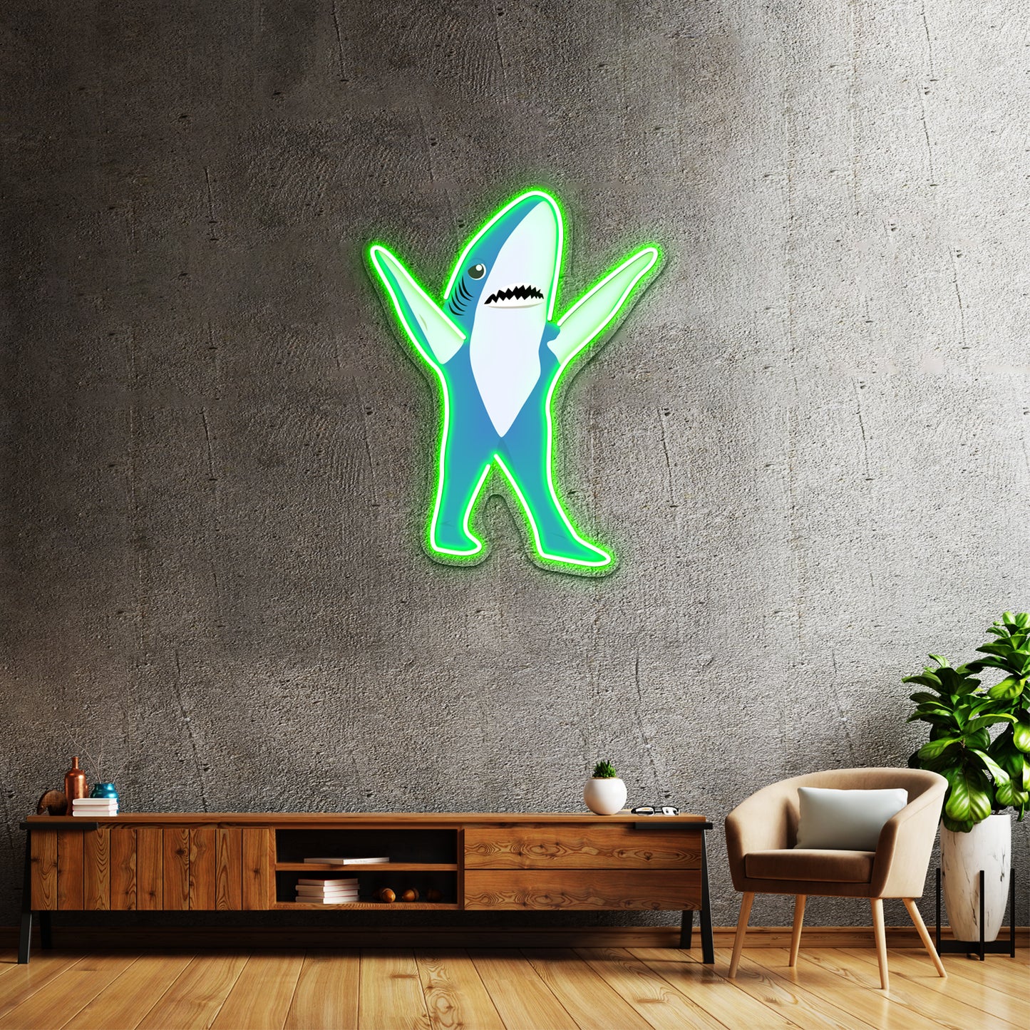 Left Shark Artwork Neon Light Signs Custom