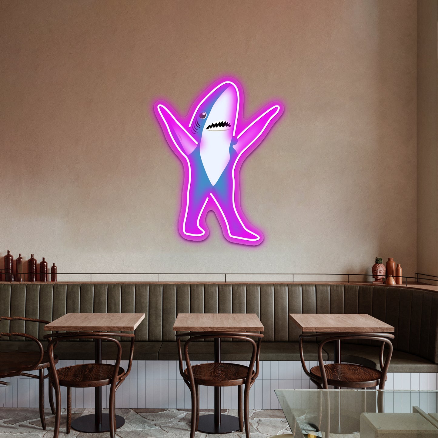 Left Shark Artwork Neon Light Signs Custom