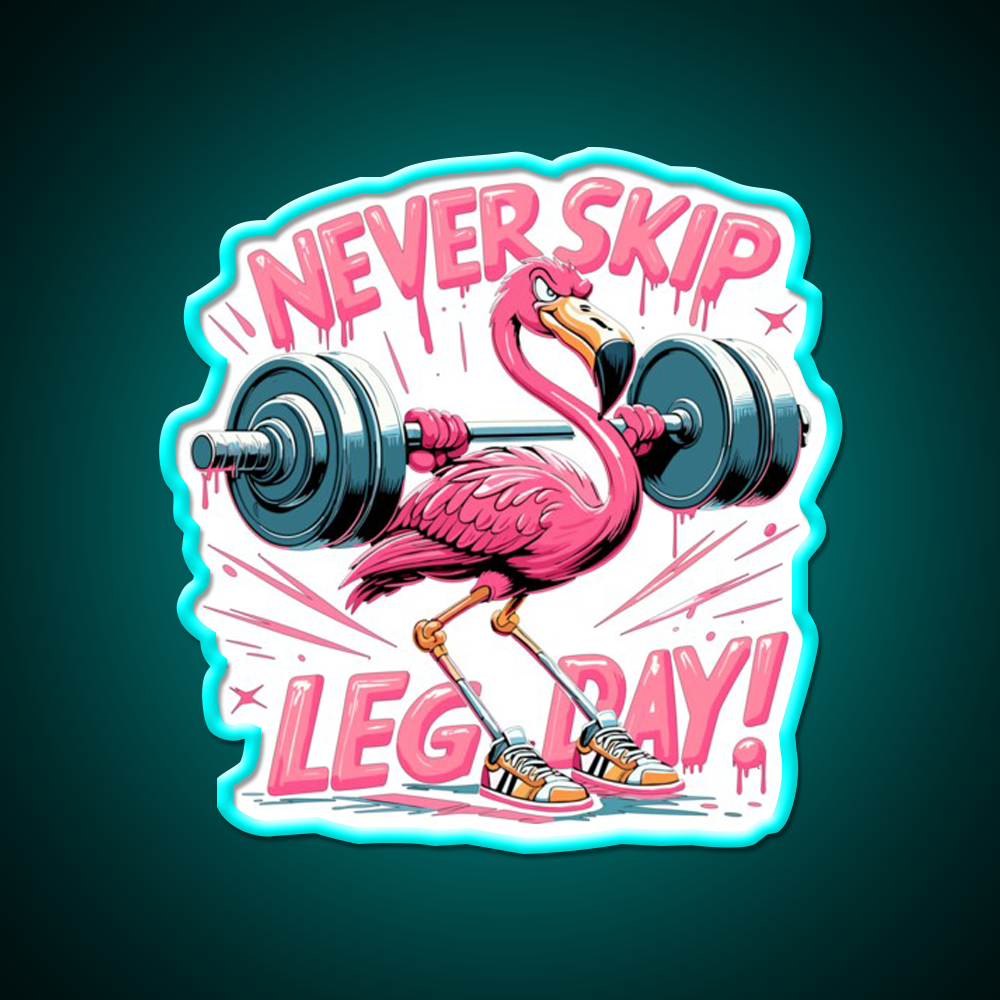 Leg Day Flamingo Leg Training Funny Gym Gift Gym Fitness Led Neon Sign Rgb Color