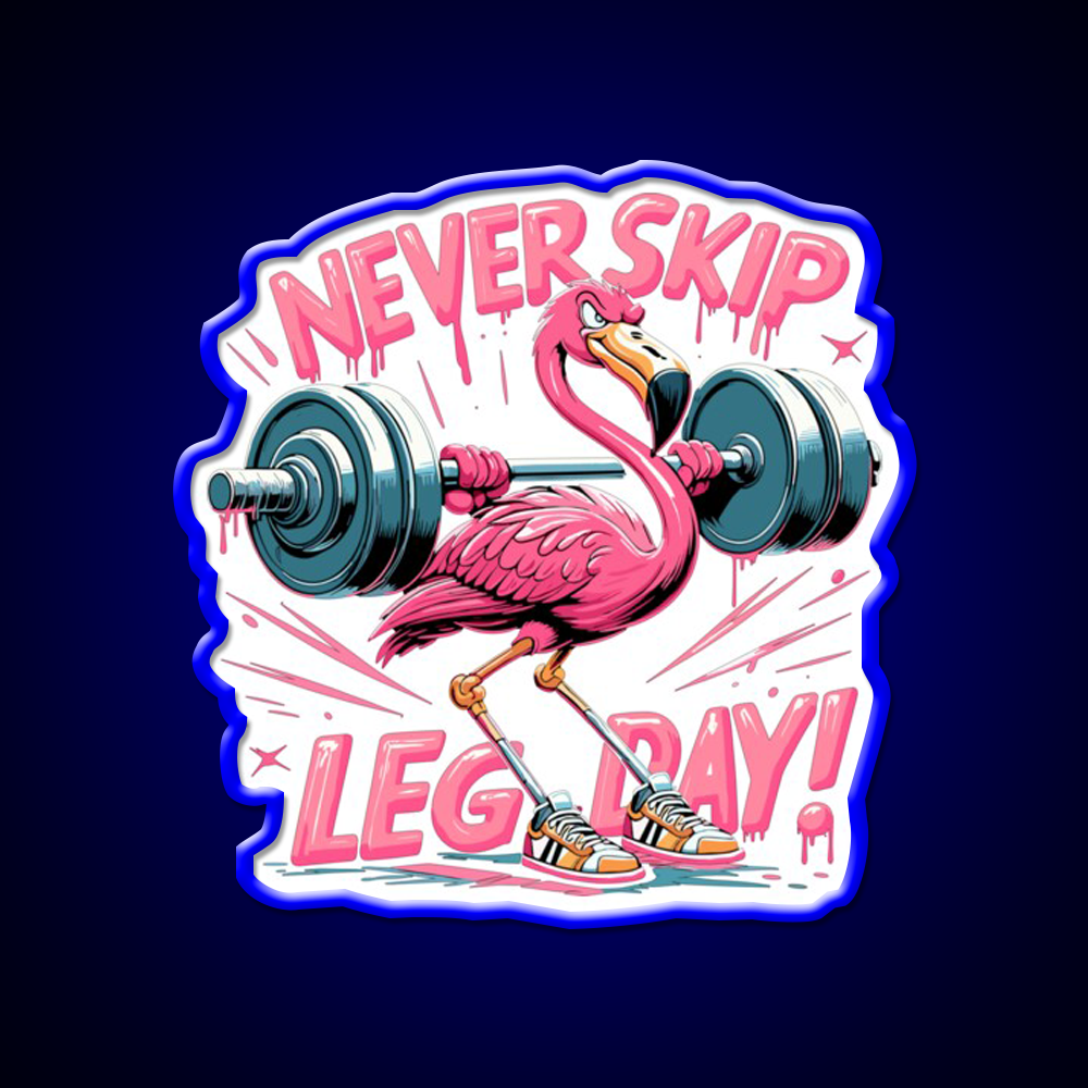 Leg Day Flamingo Leg Training Funny Gym Gift Gym Fitness Led Neon Sign Rgb Color