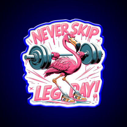 Leg Day Flamingo Leg Training Funny Gym Gift Gym Fitness Led Neon Sign Rgb Color