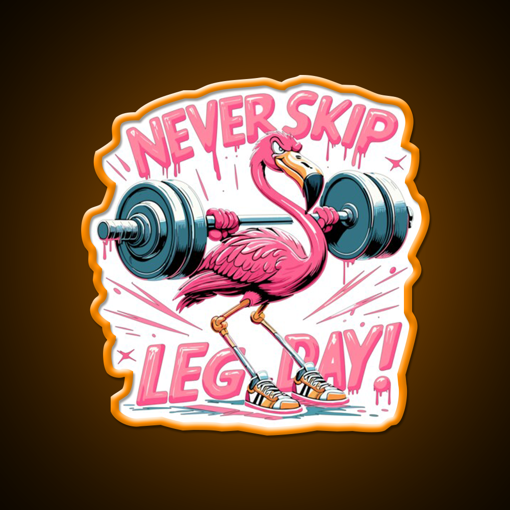 Leg Day Flamingo Leg Training Funny Gym Gift Gym Fitness Led Neon Sign Rgb Color