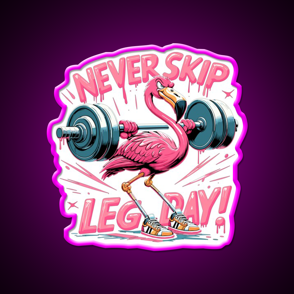 Leg Day Flamingo Leg Training Funny Gym Gift Gym Fitness Led Neon Sign Rgb Color