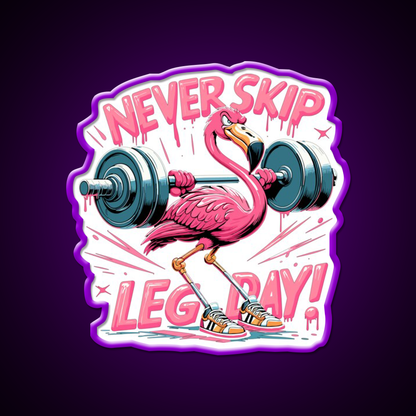 Leg Day Flamingo Leg Training Funny Gym Gift Gym Fitness Led Neon Sign Rgb Color