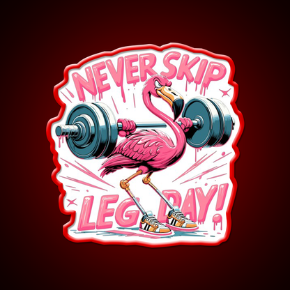 Leg Day Flamingo Leg Training Funny Gym Gift Gym Fitness Led Neon Sign Rgb Color