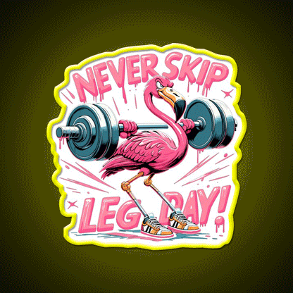 Leg Day Flamingo Leg Training Funny Gym Gift Gym Fitness Led Neon Sign Rgb Color