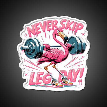Leg Day Flamingo Leg Training Funny Gym Gift Gym Fitness Led Neon Sign Rgb Color