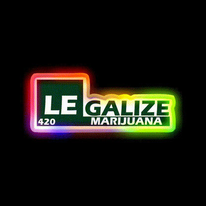 Legalize 420 Hemp Inspired Green Leaf Led Neon Sign Rgb Color - LED neon sign close-up detail