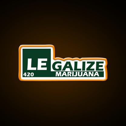 Legalize 420 Hemp Inspired Green Leaf Led Neon Sign Rgb Color - LED neon sign view 6
