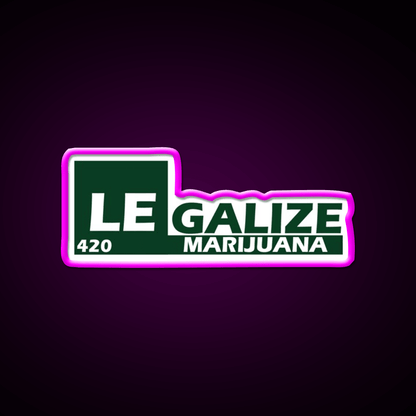 Legalize 420 Hemp Inspired Green Leaf Led Neon Sign Rgb Color - Shineneon