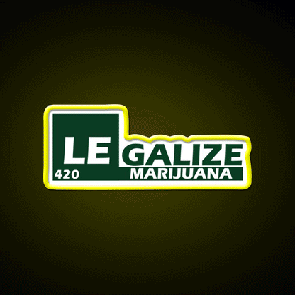 Legalize 420 Hemp Inspired Green Leaf Led Neon Sign Rgb Color - Custom LED neon sign front view