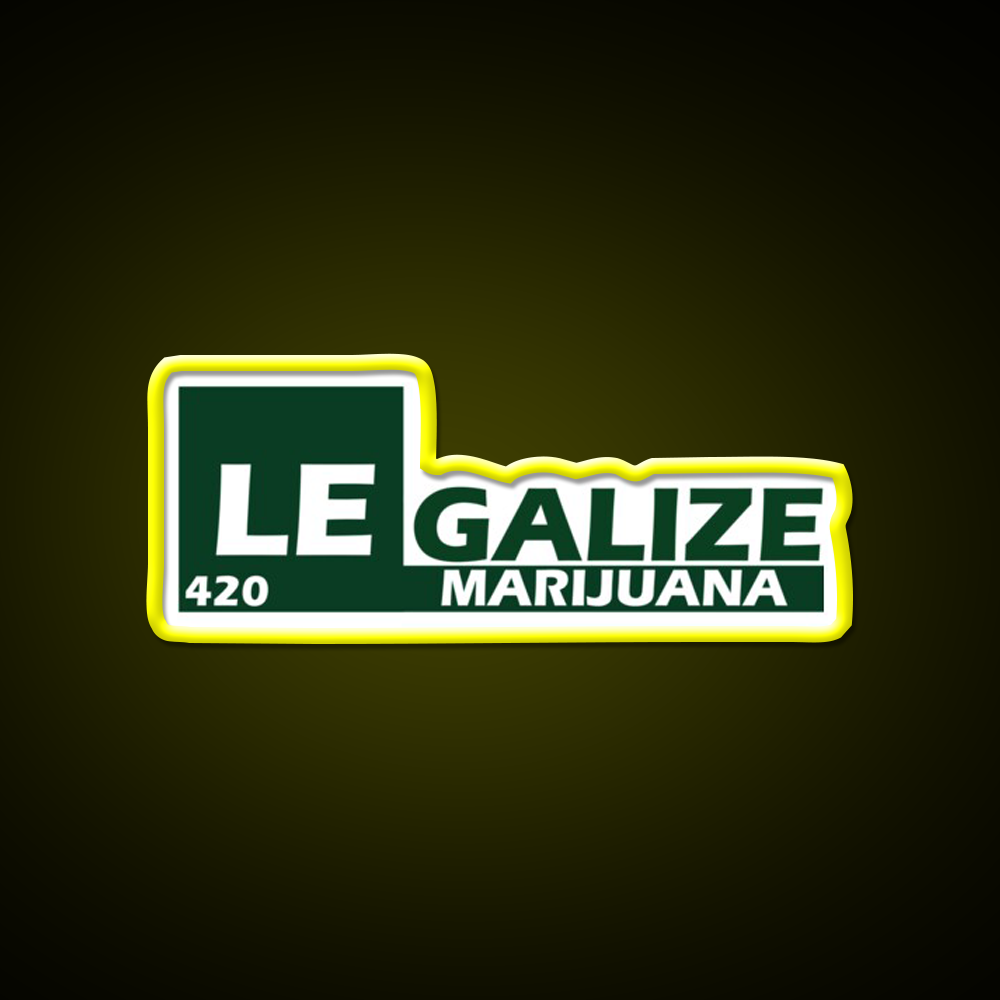 Legalize 420 Hemp Inspired Green Leaf Led Neon Sign Rgb Color - LED neon sign view 7