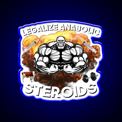 Legalize Anabolic Steroids Funny Gym Fitness Led Neon Sign Rgb Color