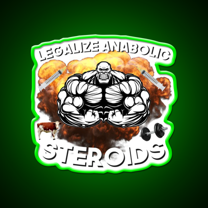 Legalize Anabolic Steroids Funny Gym Fitness Led Neon Sign Rgb Color