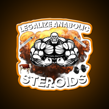 Legalize Anabolic Steroids Funny Gym Fitness Led Neon Sign Rgb Color