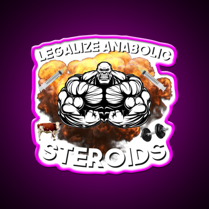 Legalize Anabolic Steroids Funny Gym Fitness Led Neon Sign Rgb Color