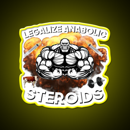 Legalize Anabolic Steroids Funny Gym Fitness Led Neon Sign Rgb Color