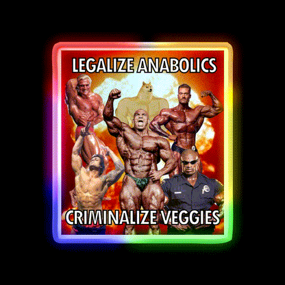 Legalize Anabolics Criminalize Veggies Gym Fitness Led Neon Sign Rgb Color