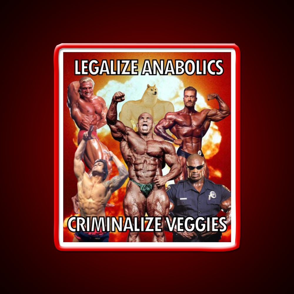 Legalize Anabolics Criminalize Veggies Gym Fitness Led Neon Sign Rgb Color