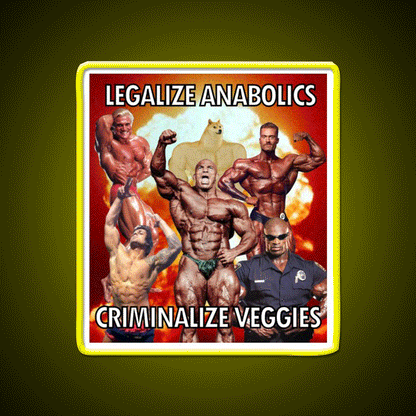 Legalize Anabolics Criminalize Veggies Gym Fitness Led Neon Sign Rgb Color