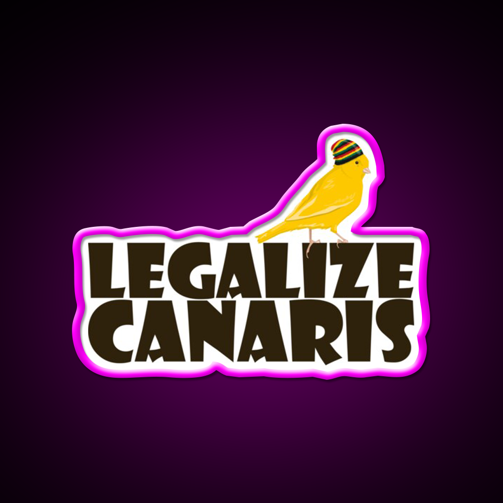 Legalize Canaris Hemp Inspired Green Leaf Led Neon Sign Rgb Color - Neon sign mounted on wall in room