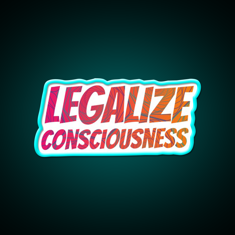 Legalize Consciousness Hemp Inspired Green Leaf Led Neon Sign Rgb Color - Size and dimension reference