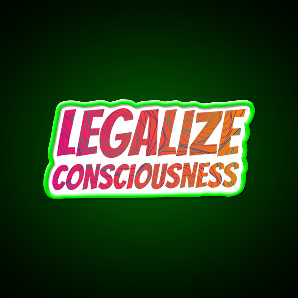 Legalize Consciousness Hemp Inspired Green Leaf Led Neon Sign Rgb Color - LED neon sign view 8