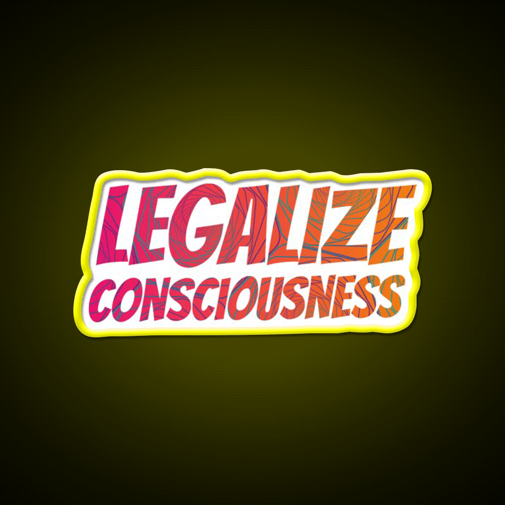Legalize Consciousness Hemp Inspired Green Leaf Led Neon Sign Rgb Color - Custom LED neon sign front view