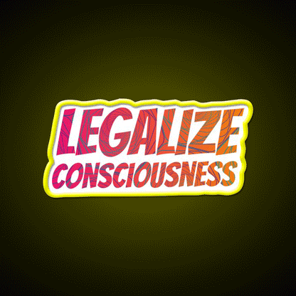 Legalize Consciousness Hemp Inspired Green Leaf Led Neon Sign Rgb Color - Custom LED neon sign front view