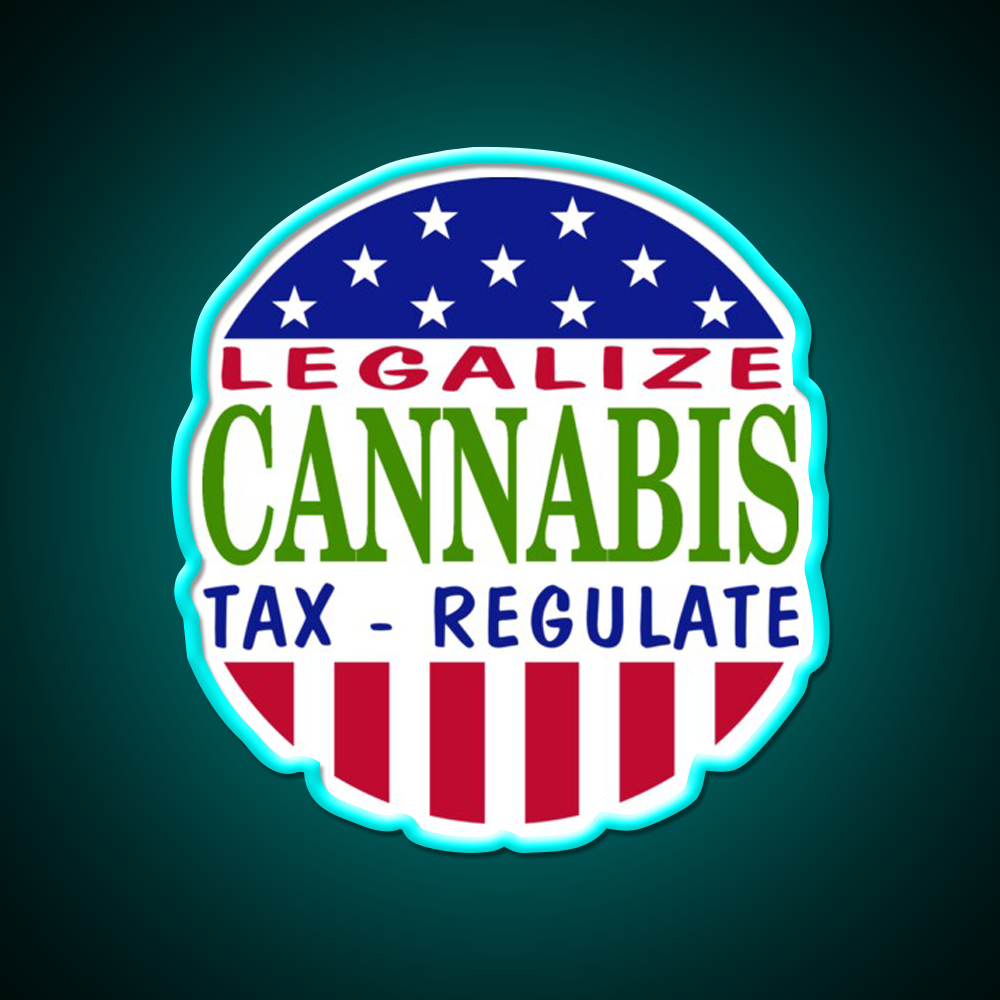 Legalize Hemp Inspired Green Leaf Led Neon Sign Rgb Color - Size and dimension reference