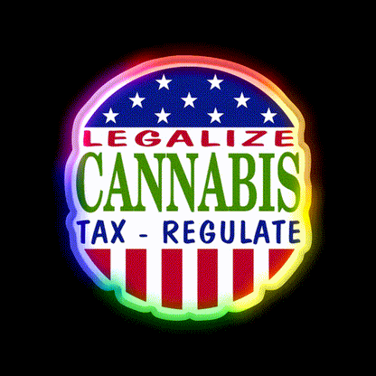 Legalize Hemp Inspired Green Leaf Led Neon Sign Rgb Color - LED neon sign close-up detail